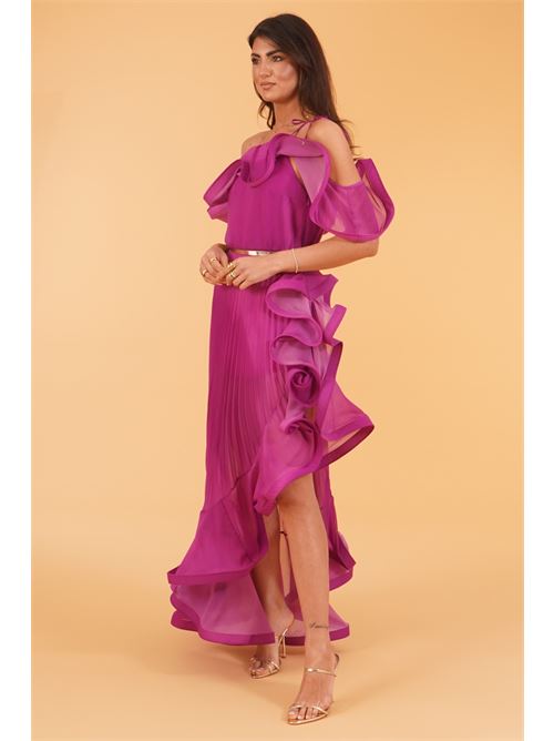 Abito plissettato Simona Corsellini | CEAB10901ORCHIDEA