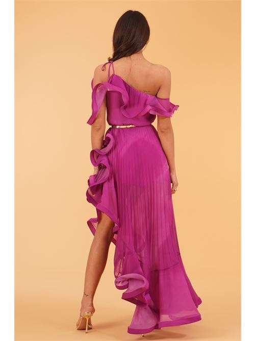 Abito plissettato Simona Corsellini | CEAB10901ORCHIDEA