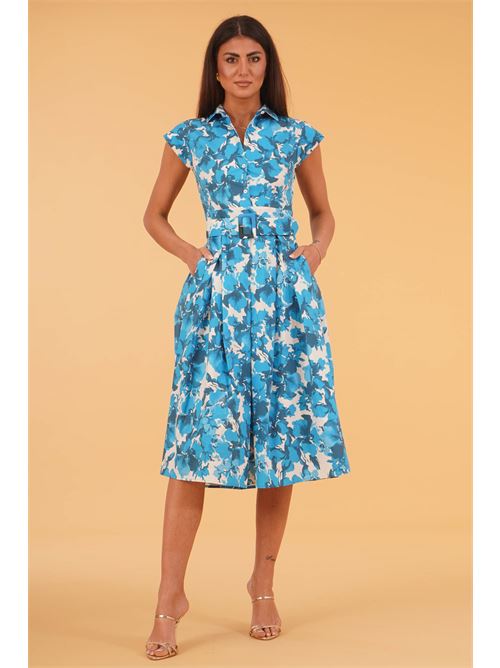 Abito in cotone fantasia THE  ABITO | AB70PSBLUE FLOWERS