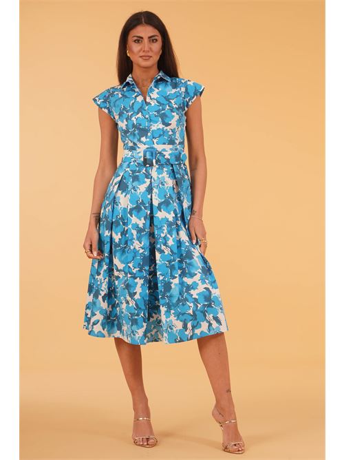 Abito in cotone fantasia THE  ABITO | AB70PSBLUE FLOWERS