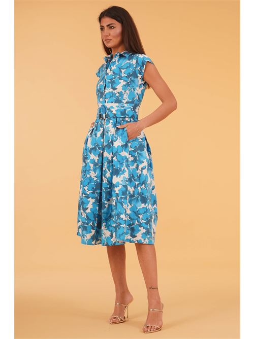 Abito in cotone fantasia THE  ABITO | AB70PSBLUE FLOWERS