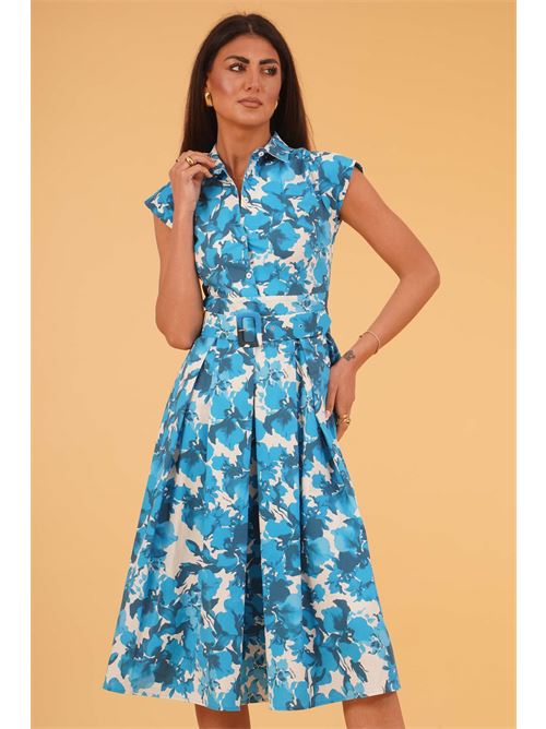 Abito in cotone fantasia THE  ABITO | AB70PSBLUE FLOWERS