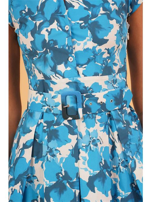 Abito in cotone fantasia THE  ABITO | AB70PSBLUE FLOWERS
