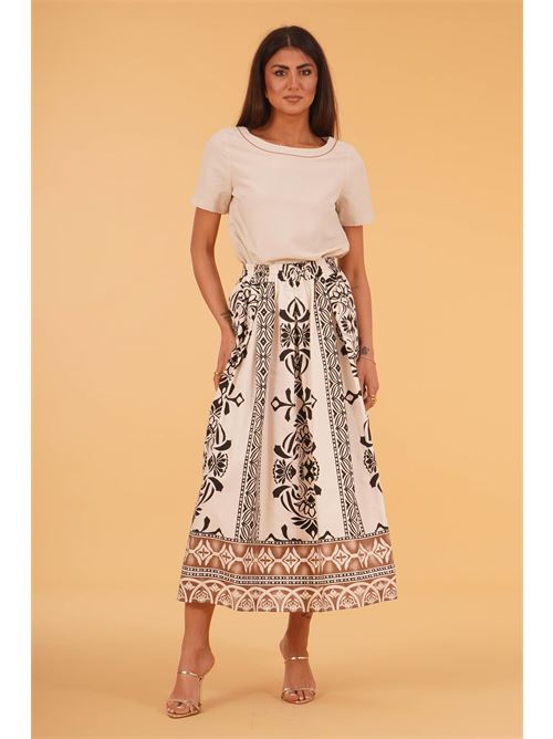 Blusa in viscosa e lino THE  ABITO | BL11LICHALK