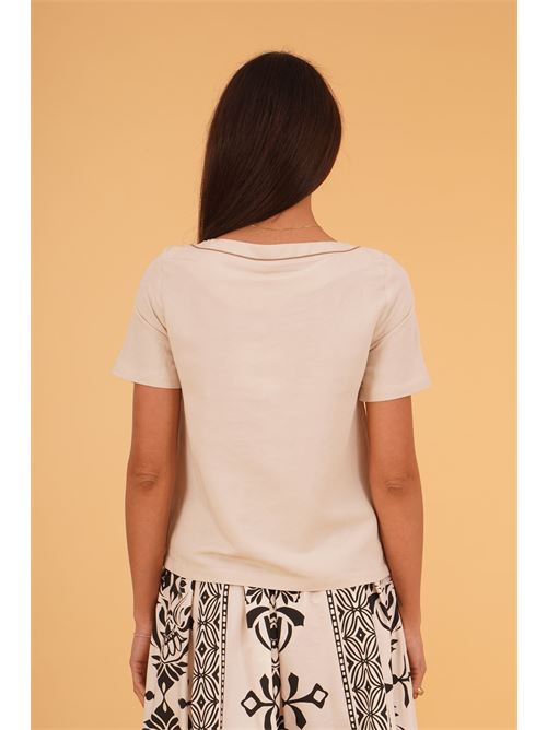 Blusa in viscosa e lino THE  ABITO | BL11LICHALK