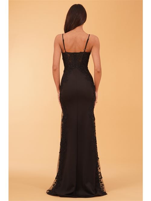 Abito lungo con macrame' e corallini The Dress London | AZALEABLACK