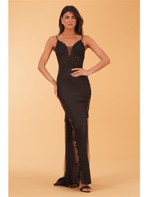 Abito lungo con macrame' e corallini The Dress London | AZALEABLACK