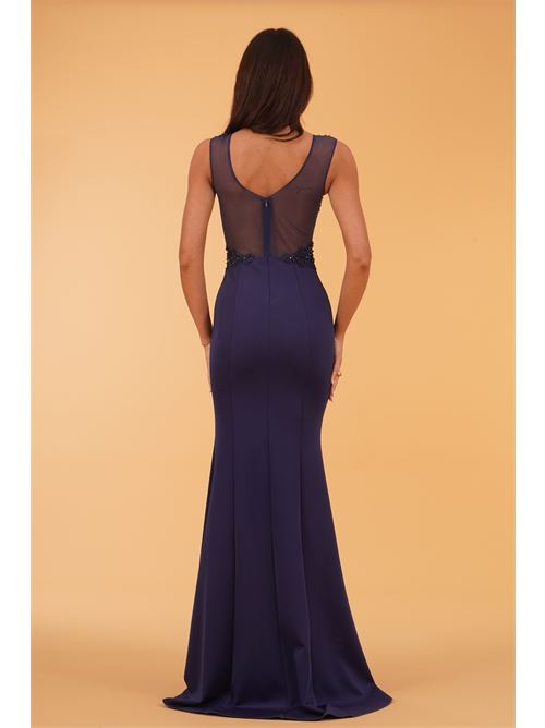 Abito lungo con macrame' e corallini The Dress London | GLADIOLUSBLU NAVY