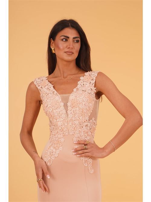 Abito lungo con macrame' e corallini The Dress London | GLADIOLUSNUDE