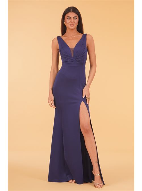 Abito lungo con spacco The Dress London | NIGHTSHADENAVY