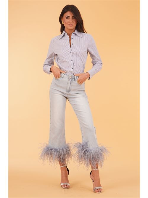 Camicia in cotone elastico The First | DOLCE 478BLU