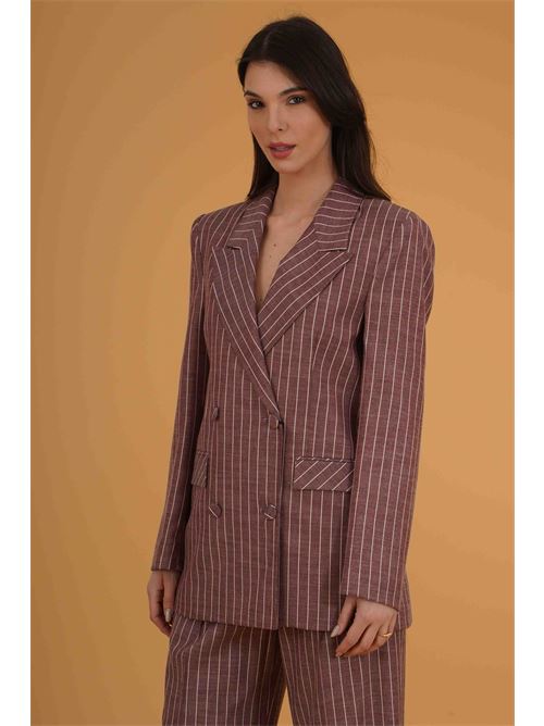 Giacca gessata The First | MIRA 750/TFBORGOGNA