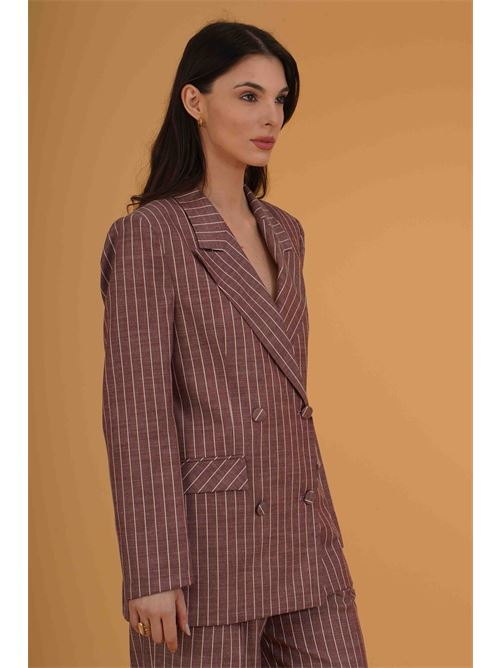 Giacca gessata The First | MIRA 750/TFBORGOGNA