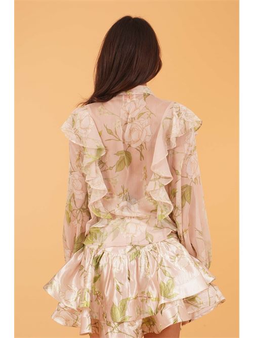 Camicia in georgette fantasia twins fantasy | T4853TBEIGE