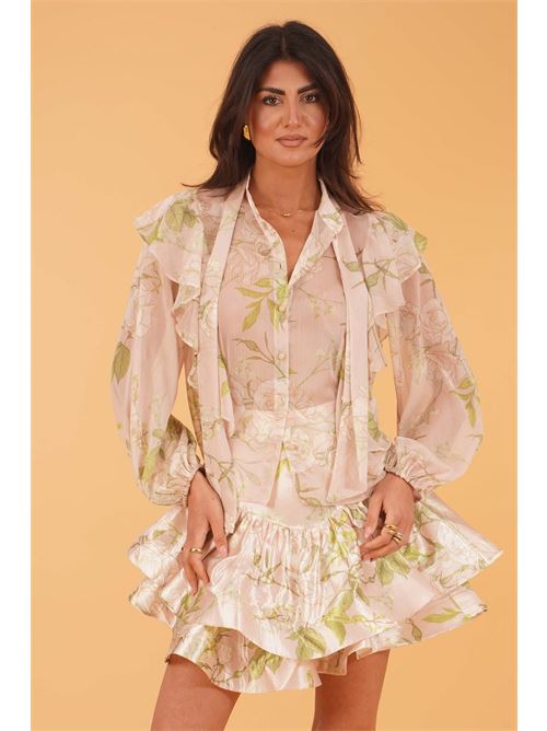Camicia in georgette fantasia twins fantasy | T4853TBEIGE