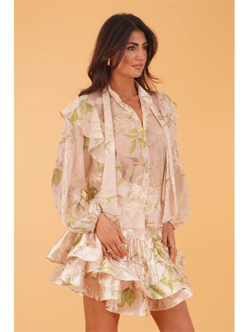 Camicia in georgette fantasia twins fantasy | T4853TBEIGE