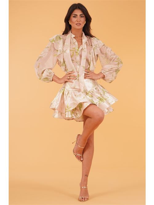 Camicia in georgette fantasia twins fantasy | T4853TBEIGE