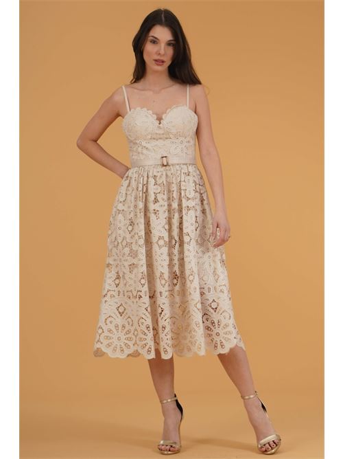 Abito in pizzo twins fantasy | T4859BEIGE