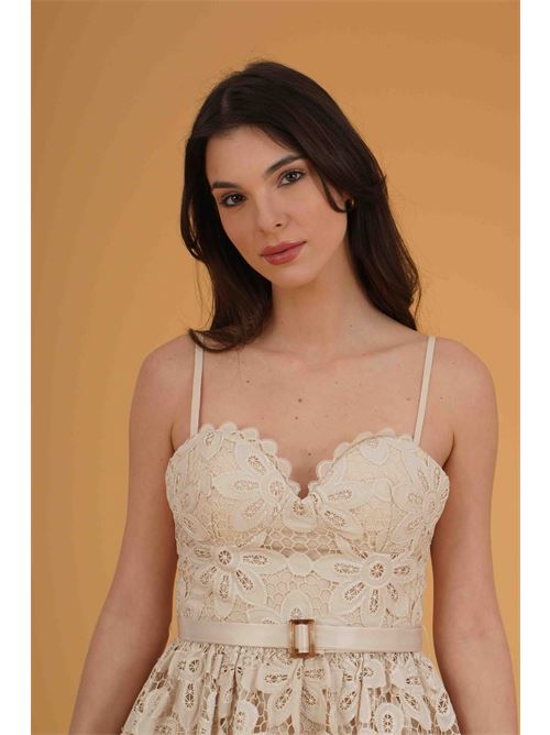 Abito in pizzo twins fantasy | T4859BEIGE
