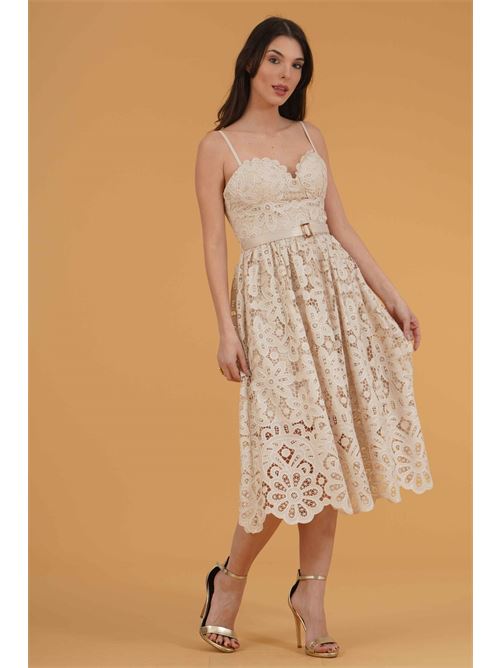 Abito in pizzo twins fantasy | T4859BEIGE