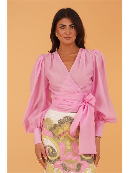 Camicia cropper in organza twins fantasy | T4862TPINK