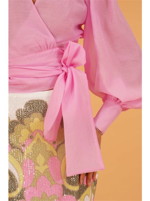 Camicia cropper in organza twins fantasy | T4862TPINK