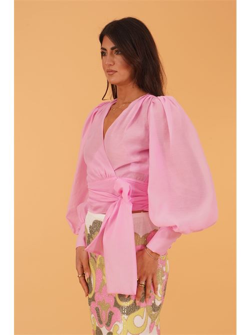 Camicia cropper in organza twins fantasy | T4862TPINK