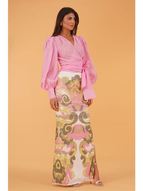 Camicia cropper in organza twins fantasy | T4862TPINK