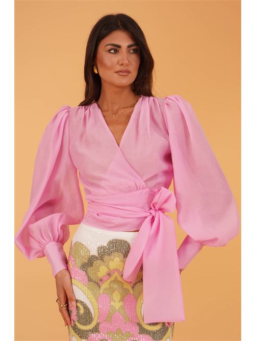 Camicia cropper in organza twins fantasy | T4862TPINK