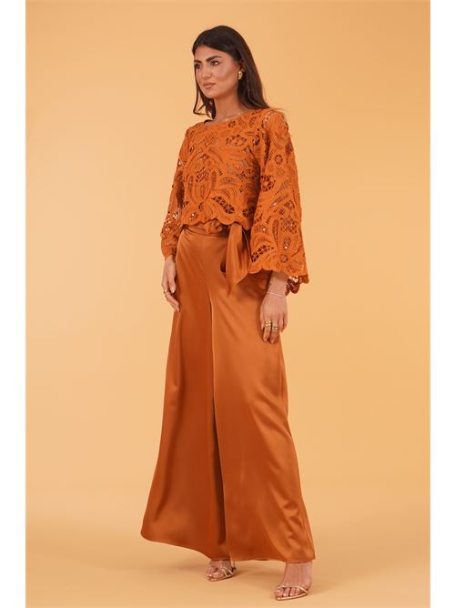 Casappa cropped in pizzo twins fantasy | T4950TBROWN