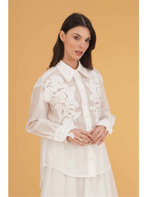 Camicia con ricamo twins fantasy | T4973TWHITE