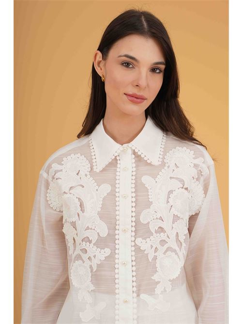 Camicia con ricamo twins fantasy | T4973TWHITE
