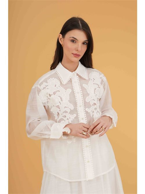 Camicia con ricamo twins fantasy | T4973TWHITE