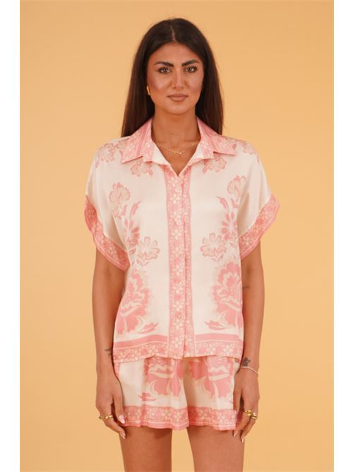 Camicia in viscosa e seta fantasia U R INK | MINASROSA