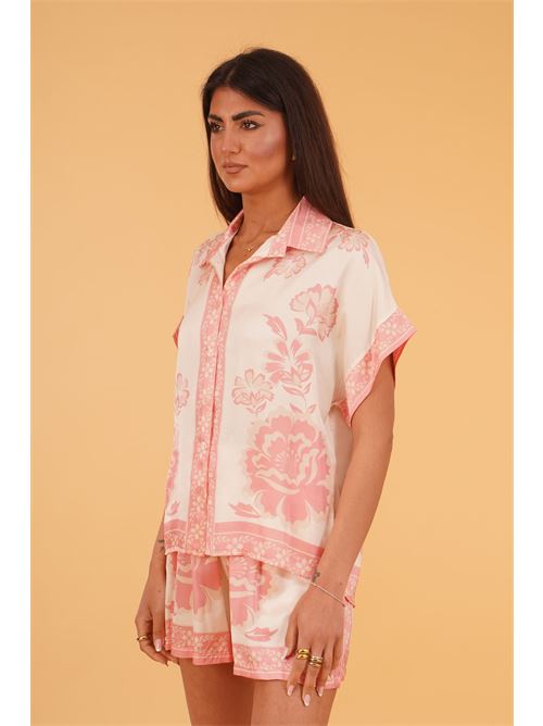 Camicia in viscosa e seta fantasia U R INK | MINASROSA