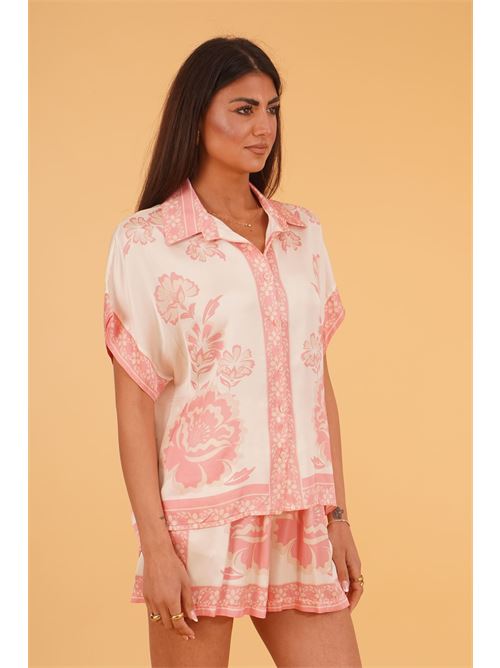 Camicia in viscosa e seta fantasia U R INK | MINASROSA