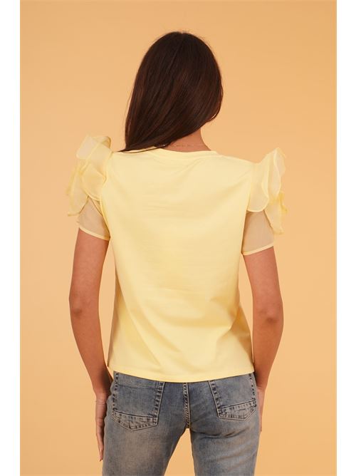 Maglia in cotone elastico con rouches Z.O.E. | 09Q733GIALLO