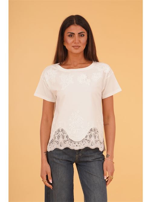Maglia con pizzo Z.O.E. | 71Q734BIANCO