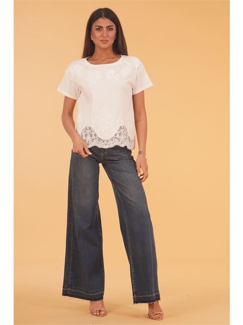 Maglia con pizzo Z.O.E. | 71Q734BIANCO