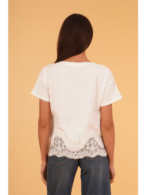 Maglia con pizzo Z.O.E. | 71Q734BIANCO