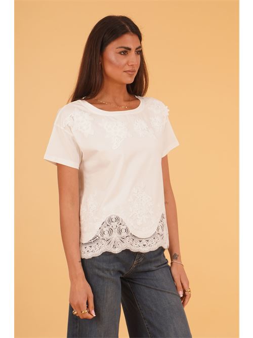 Maglia con pizzo Z.O.E. | 71Q734BIANCO