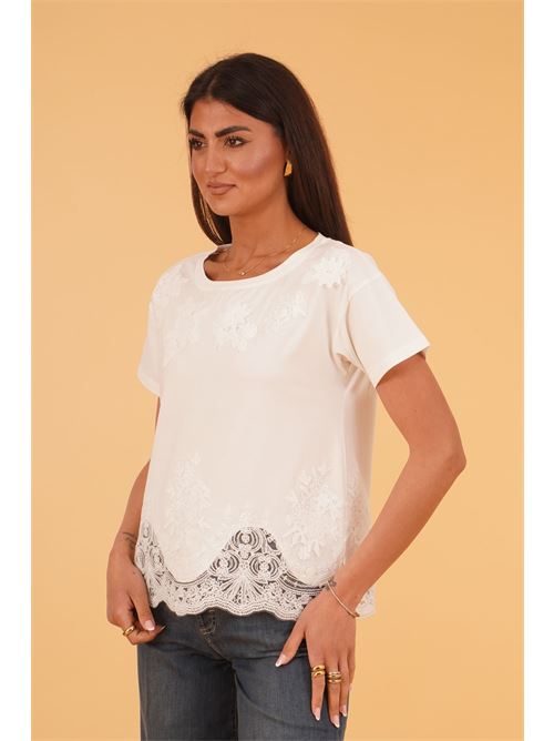 Maglia con pizzo Z.O.E. | 71Q734BIANCO