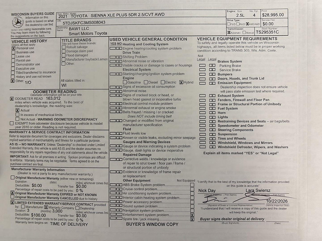 2021 Toyota Sienna Located at Smart Motors Toyota slide-image