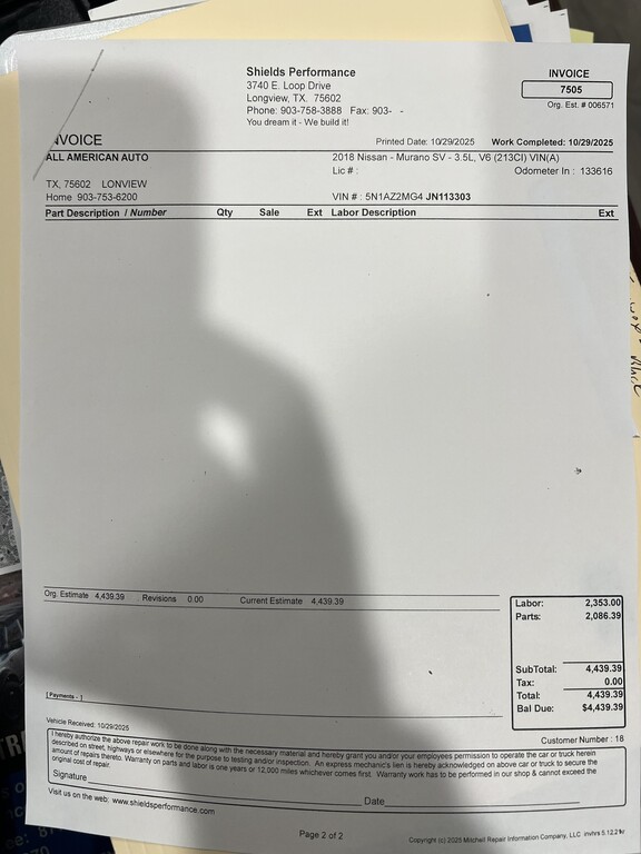 2018 Nissan Murano Located at All American Motors light-box-slides