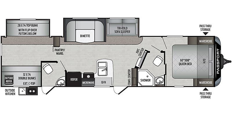 2019 KEYSTONE PASSPORT 3351BH