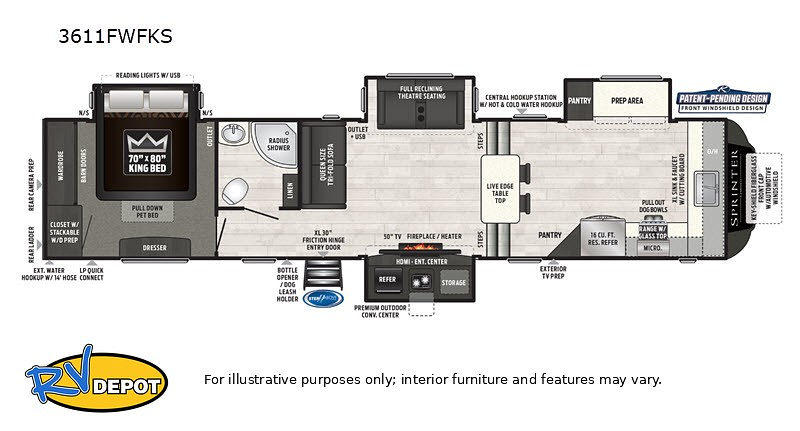 2020 KEYSTONE RV SPRINTER 6311FWFKS