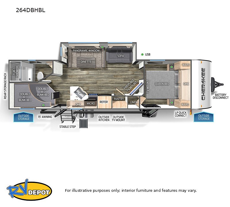 2023 FOREST RIVER CHEROKEE 264DBHBL