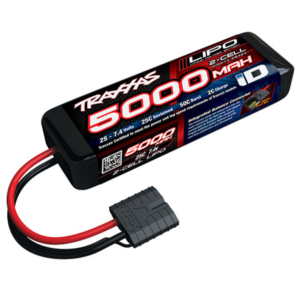 Traxxas 2842X - Power Cell 2S 7.4V LiPo Battery, 25C 5000mAh, iD