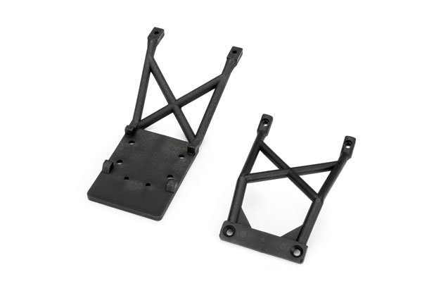 Traxxas 3623-BLK Piastre Paramotore Anteriori E Posteriori (F&R) - Nero, Ricambio Originale Per Modelli RC