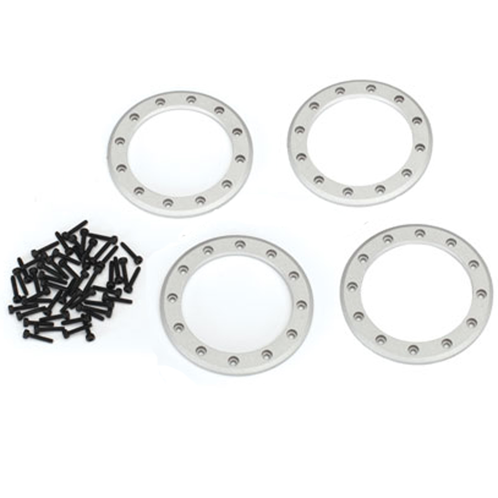Traxxas 8168 Beadlock Rings, 2.2", Aluminum & Screws, TRX4, Silver